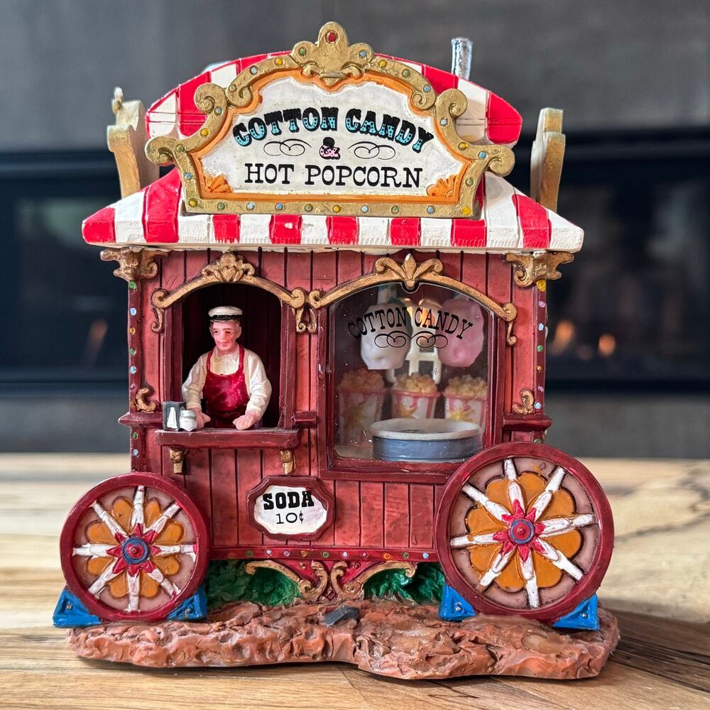 Lemax Cotton Candy Stand 73647 Carnival Table Accent Vintage 2007 Village